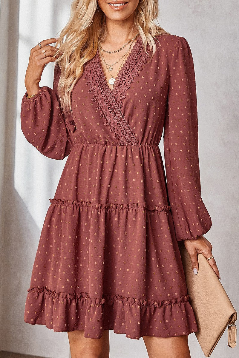 Ruffled Lace Tier Dress