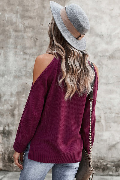 Open Shoulder Twist Sweater