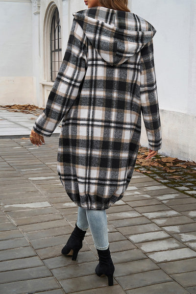 Plaid Hooded Comfort Shirt Jacket