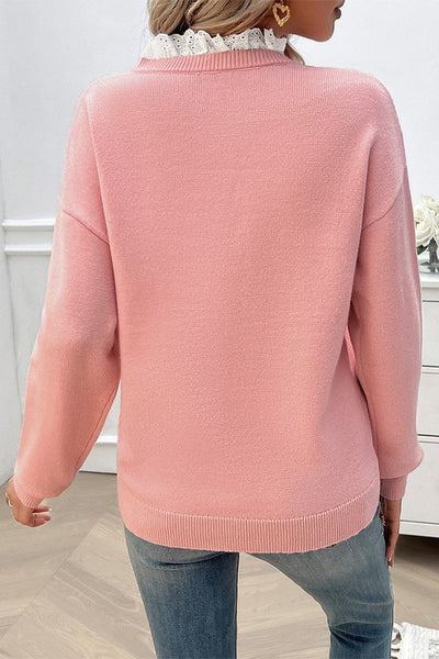 Serene Lace Knit Pullover