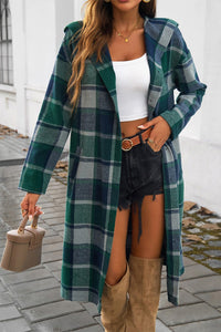 Plaid Trails Hooded Shirt Jacket