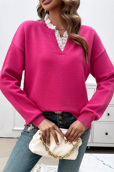 Serene Lace Knit Pullover