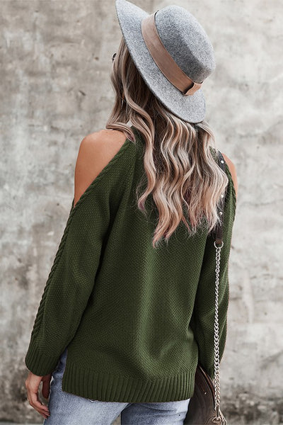 Open Shoulder Twist Sweater