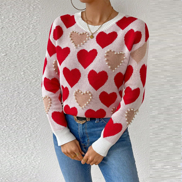 Love in Pearls Sweater | Sweater | cozy, cozy fall, cozy winter, elings, fall, heather grey outerwear, new arrival, new arrivals, sweater, sweaters, transition, winter | Love, Kuza