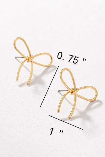 Brass wire bow tie earrings