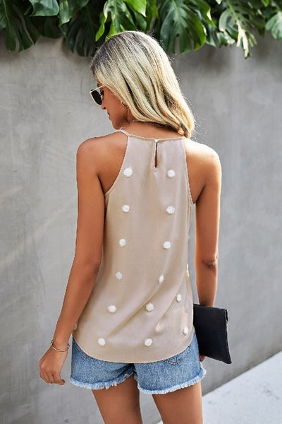 Dotty Elegance Sleeveless Blouse