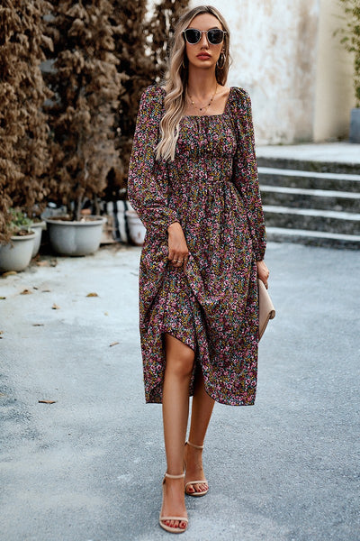 Elegant Flora Midi Dress