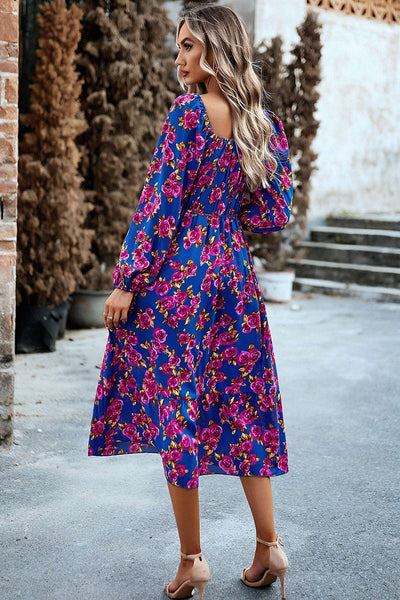 Elegant Flora Midi Dress