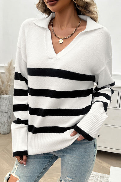 Collared Streak Pullover