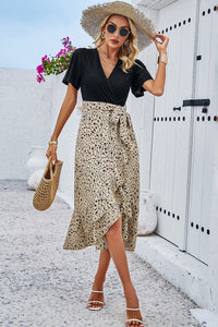 Floral Fusion Wrap Midi Dress