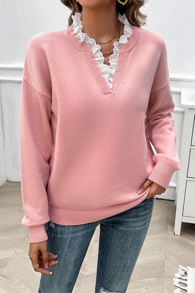 Serene Lace Knit Pullover