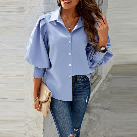 Blue Blue Sky Blouse | Fashion Top | blouse, elings, layering piece, layering top, long sleeve, long sleeve top, long sleeves, loose fit, love kuza, lovely top, new arrival, new arrivals, shop the season, versatile top | Love, Kuza