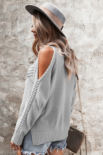 Open Shoulder Twist Sweater