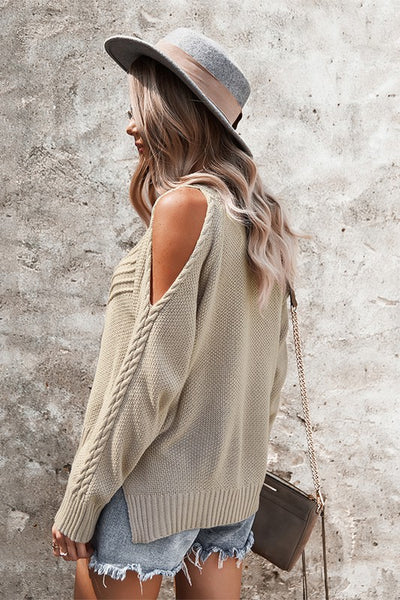 Open Shoulder Twist Sweater