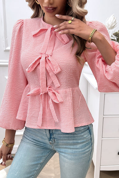 Striped Charm Bows Blouse