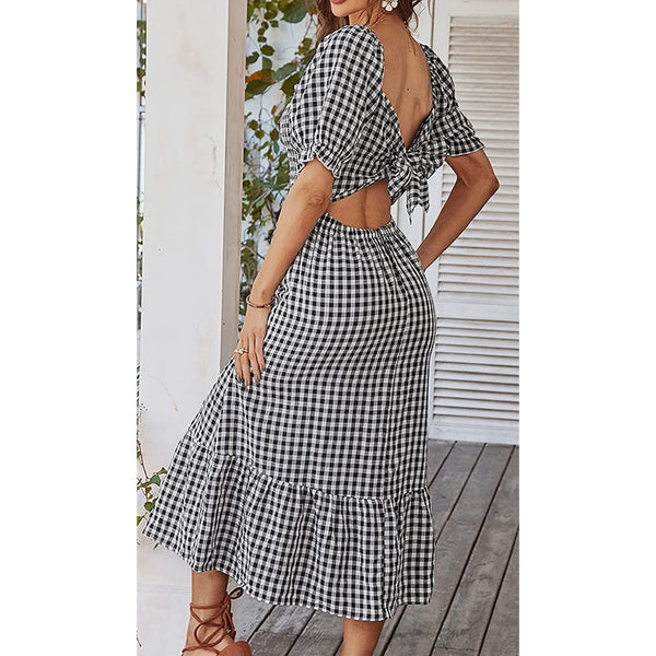 Gingham Grace Midi Dress