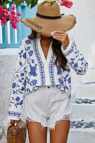 Cobalt Bloom Blouse