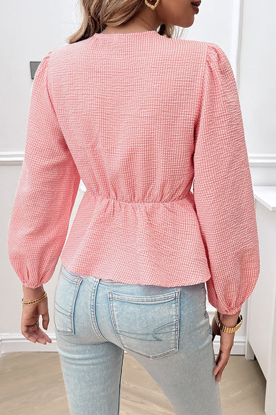 Striped Charm Bows Blouse