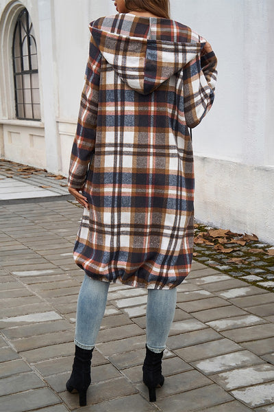 Plaid Hooded Comfort Shirt Jacket