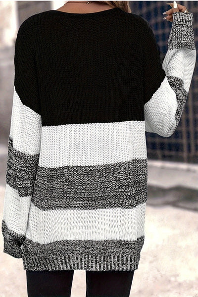 Colorblock Cozy Long Sweater