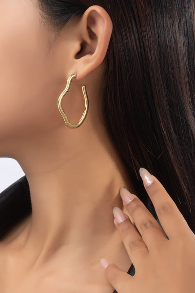 Abstract Elegance Hoop Earrings