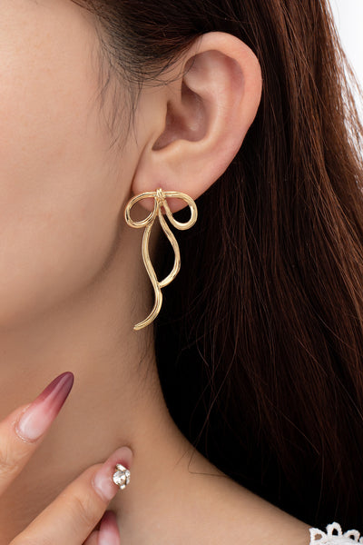 Graceful Bow Drop Earrings