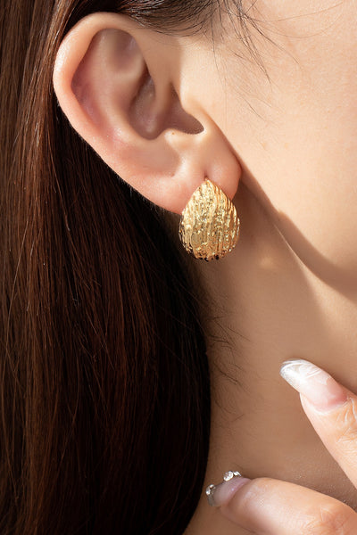 Textured Teardrop Studs Earrings