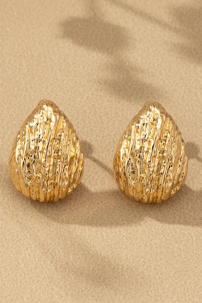 Textured Teardrop Studs Earrings