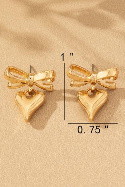 Heartfelt Bow Drop Earrings