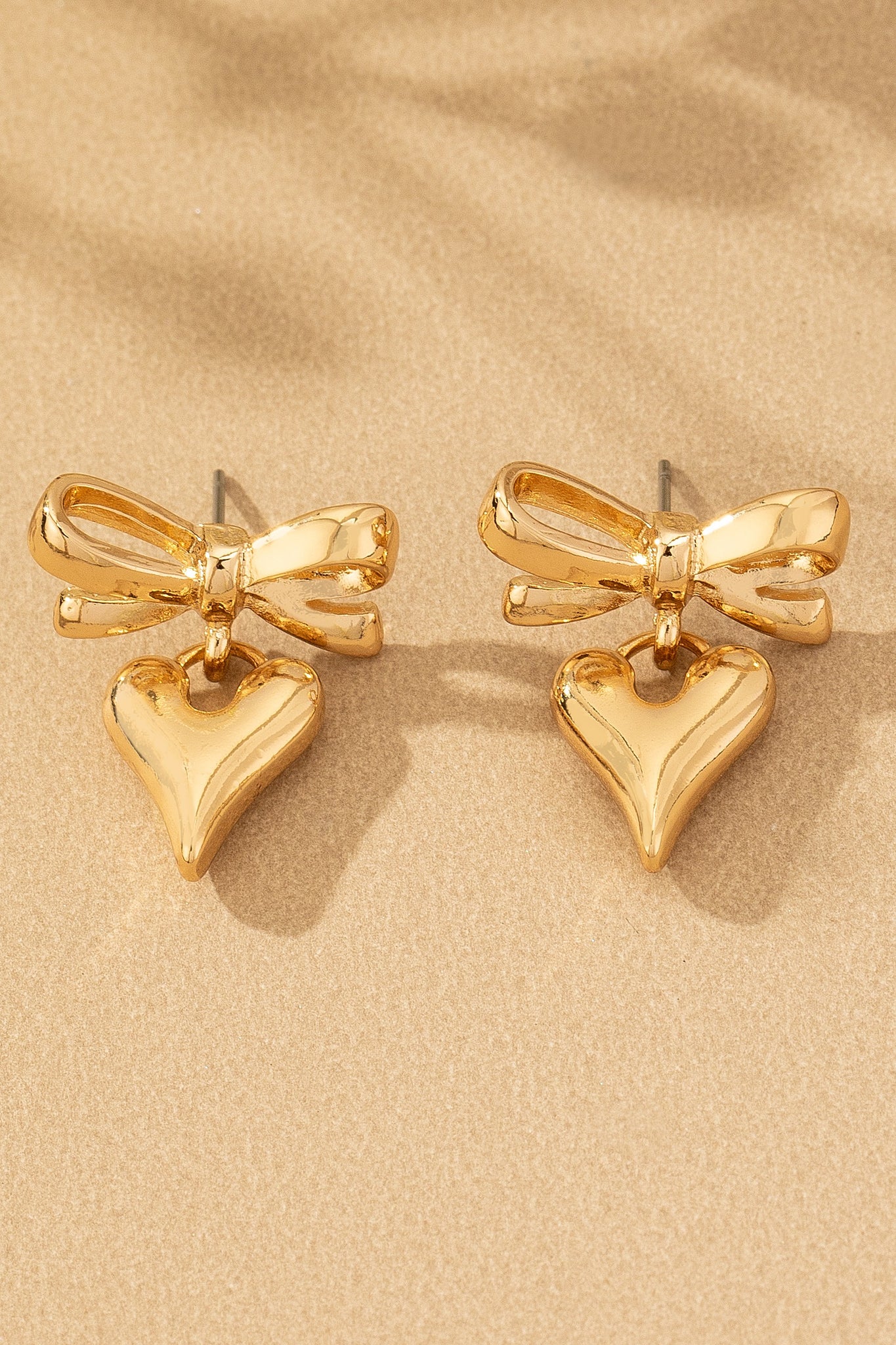 Heartfelt Bow Drop Earrings