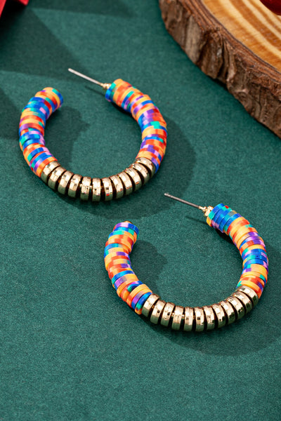 Kaleidoscope Charm Hoop Earrings