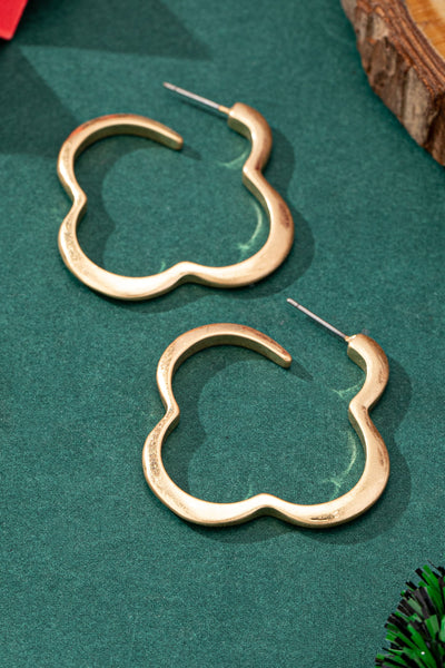 Golden Clover Hoop Earrings