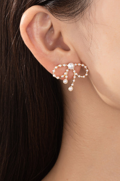 Pearled Grace Bow Earrings