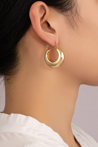 Light Weight Hollow Puffy C Hoop Earrings