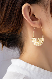 Etched Half Circle Drop Earrings