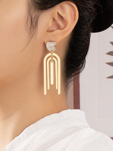 Double Metal Arch and Stick Drop Earring