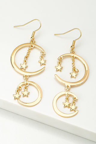 Gold Moons and Darling Stars Drop Earrings