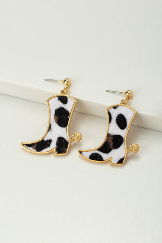 Cow Cowboy Boot Earrings | Accessories | accessories, beads, coral, drop earrings, earrings, gold, ornate, VC earrings, very carrot | Very Carrot