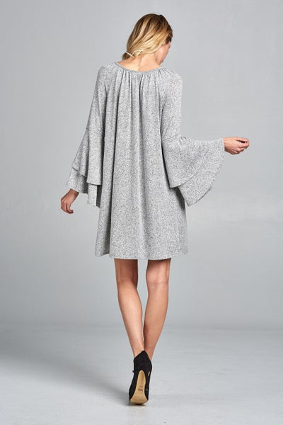 Bell Sleeve Keyhole Dress