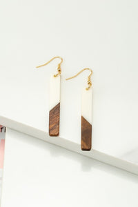 Half Wood Half Resin Stick Drop Earrings | Accessories | accessories, beads, coral, drop earrings, earrings, gold, ornate, VC earrings, very carrot | Very Carrot