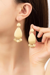 Hammered Teardrop Earrings with Multi Disk