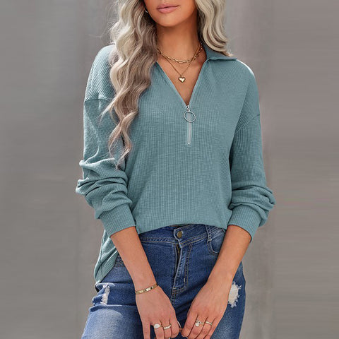 Zip Ease Ribbed Sweater