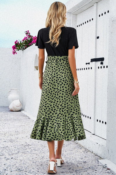 Floral Fusion Wrap Midi Dress