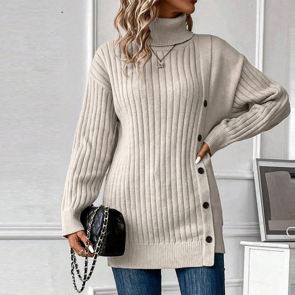 Cozy Buttoned Turtleneck