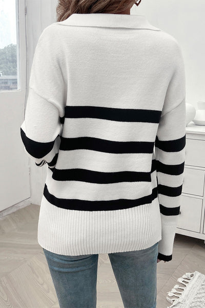 Collared Streak Pullover