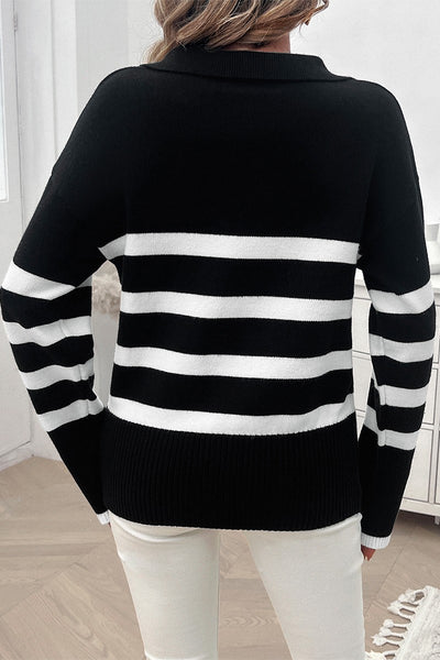 Collared Streak Pullover