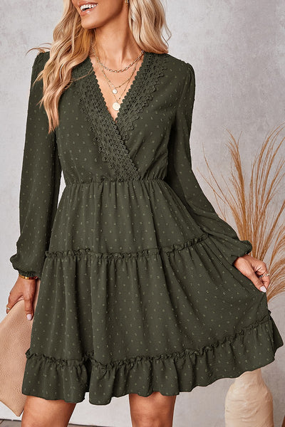 Ruffled Lace Tier Dress