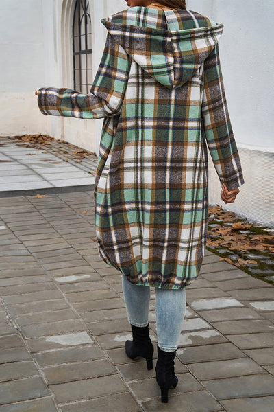 Plaid Hooded Comfort Shirt Jacket