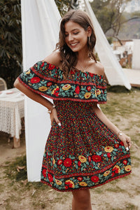 Bohemian Bloom Border Dress