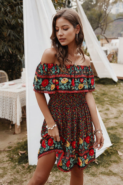 Bohemian Bloom Border Dress